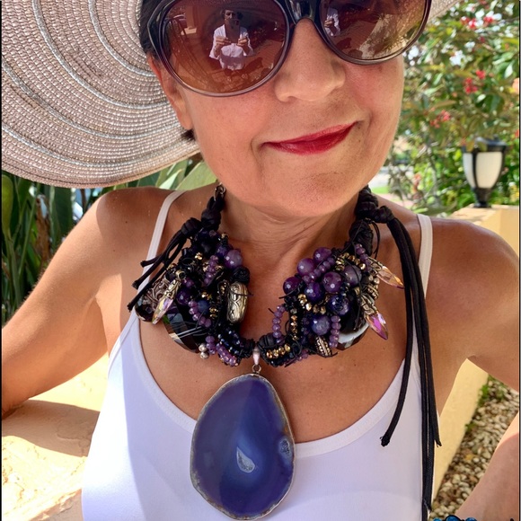 Marzia G Jewelry - 💟Host Pick 4/25🥳 Purple Agate Stone Mixed Media